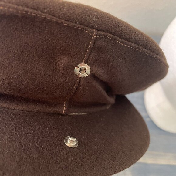Vintage Marshall Field Brown Snap Rim Newsboy Cabby Hat - SIZE M (HT3) - Picture 6 of 8